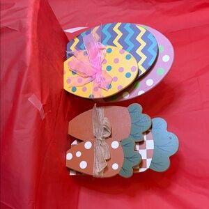 Colorful Easter Egg and Bunny Decor Set